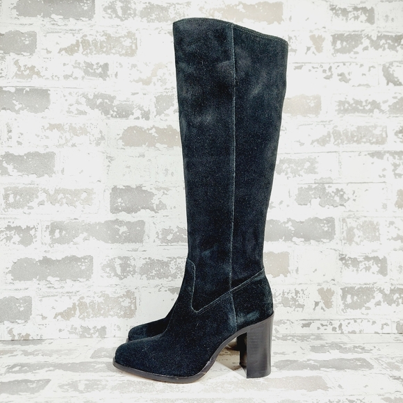 Vince Camuto Shoes - New Vince Camuto Perlanie Leather Black Pointy Toe Heel Knee Hight Boot T166